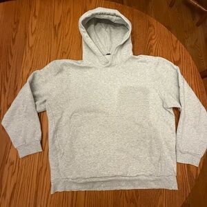 Lululemon All Yours Hoodie Medium Heather Gray Pullover Logo Back Relaxed Fit